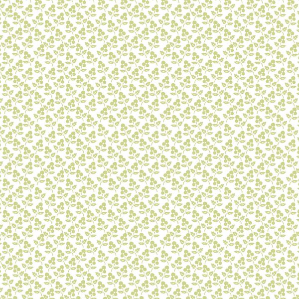 Pansy Block Leaf Green - Linen