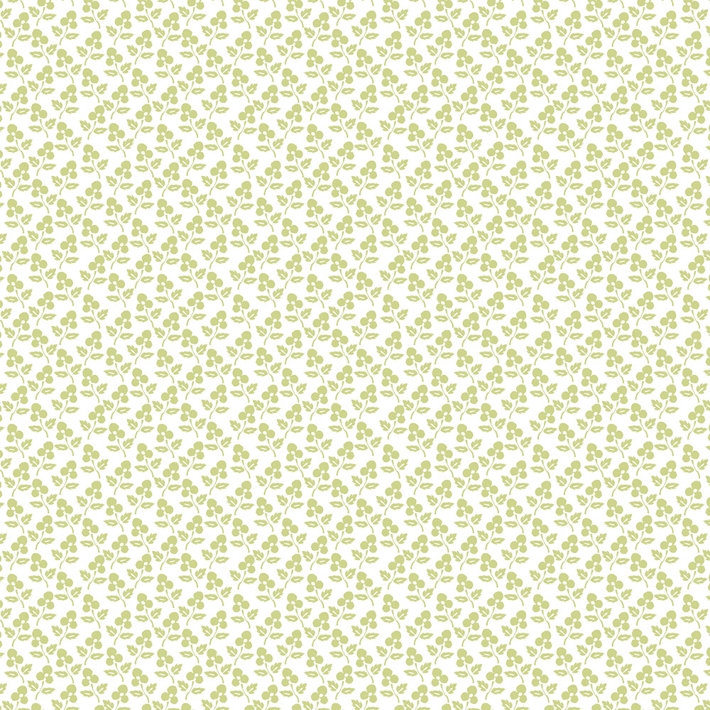 Pansy Block Leaf Green - Linen