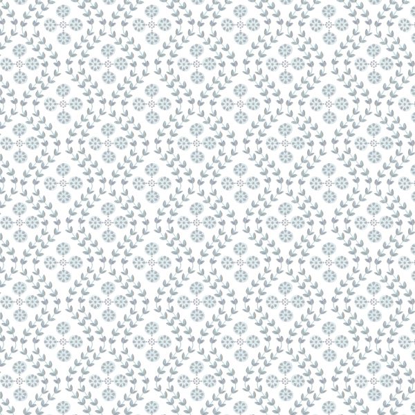 "Alice" Linen in Blue Grey on Off White