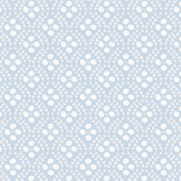 "Alice" Linen in White Grey on Pale Blue