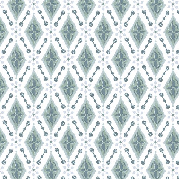 "Basil" Linen in Blue Green
