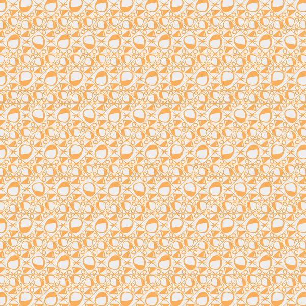 "Doodle" Linen in 60's Tangerine