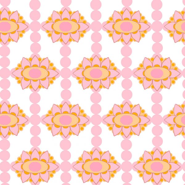 "Dublin Daisy" Linen in Pink Tangerine