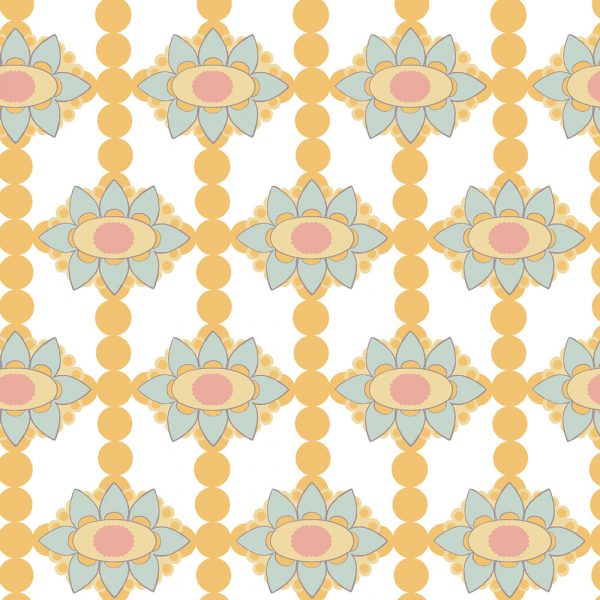 "Dublin Daisy" Linen in Rose Butter Blue
