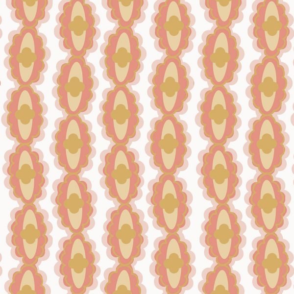 "Flora Stripe" Linen in Pink Cinnamon
