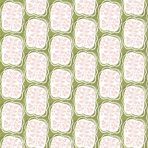 "Helene" Linen in Pink Green