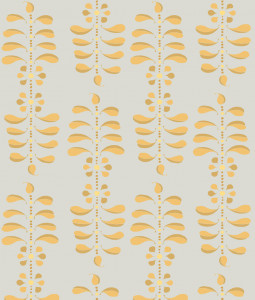 "Ladder Leaf Large" Grasscloth in Egg on Grey