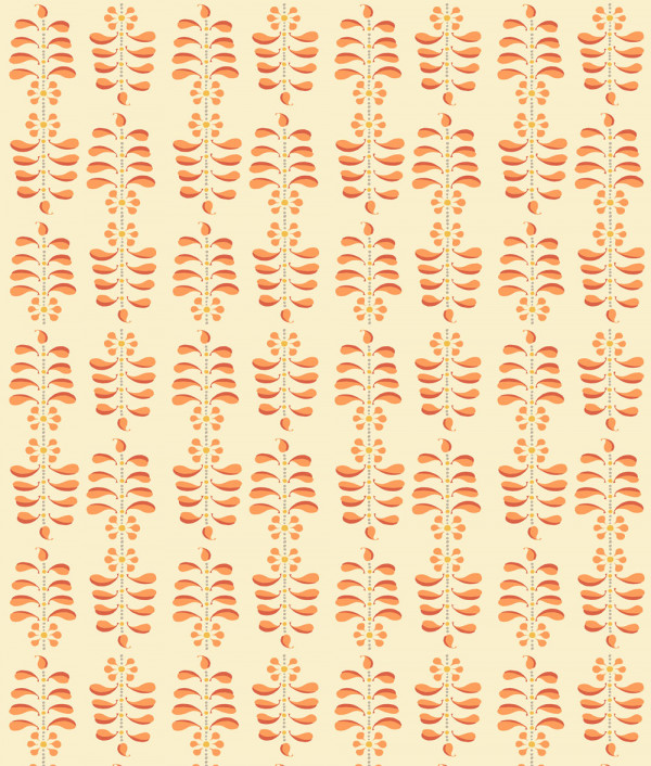 "Ladder Leaf Standard" Grasscloth in Corals on Ground