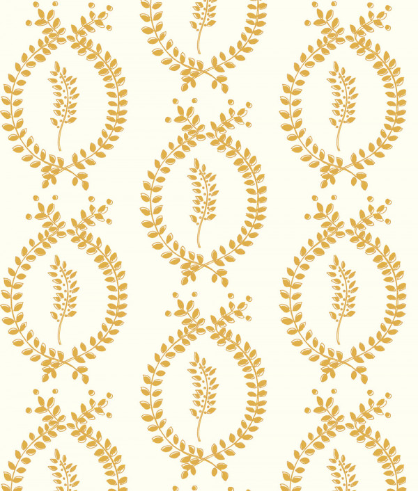 "Laurel Overlay Large" Grasscloth in Mustard