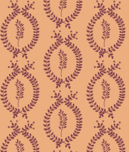 laurel-overlay-large-orange-plum-gc.jpg "Laurel Overlay Large" Grasscloth in Orange Plum