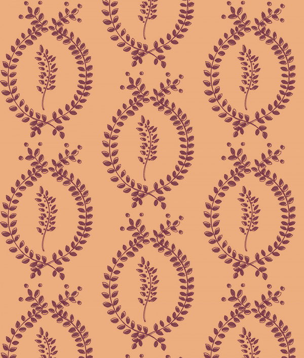 laurel-overlay-large-orange-plum-gc.jpg "Laurel Overlay Large" Grasscloth in Orange Plum