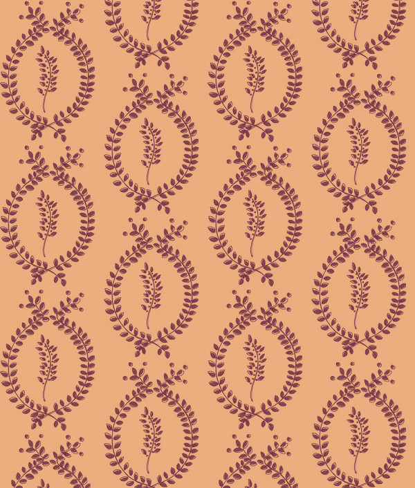 "Laurel Overlay Standard" Grasscloth in Orange Plum
