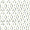 "Leaf Flower" Linen in Pale Blue