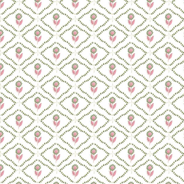 "Leaf Flower" Linen in Pink