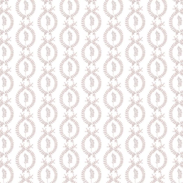 "Little Laurel" Linen in Sepia on Pink