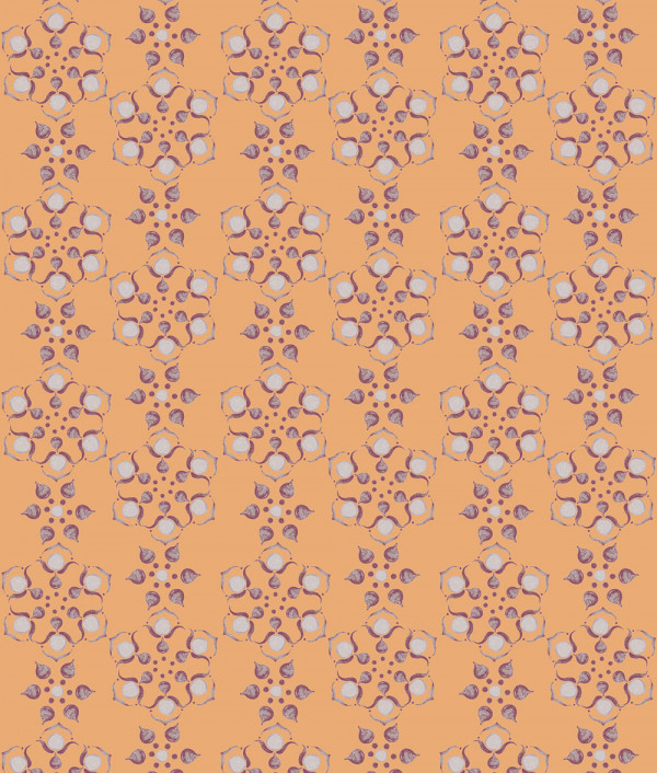 "Ogee" Grasscloth in Tangerine
