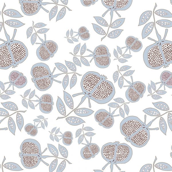 "Pomegranate" Linen in Blue
